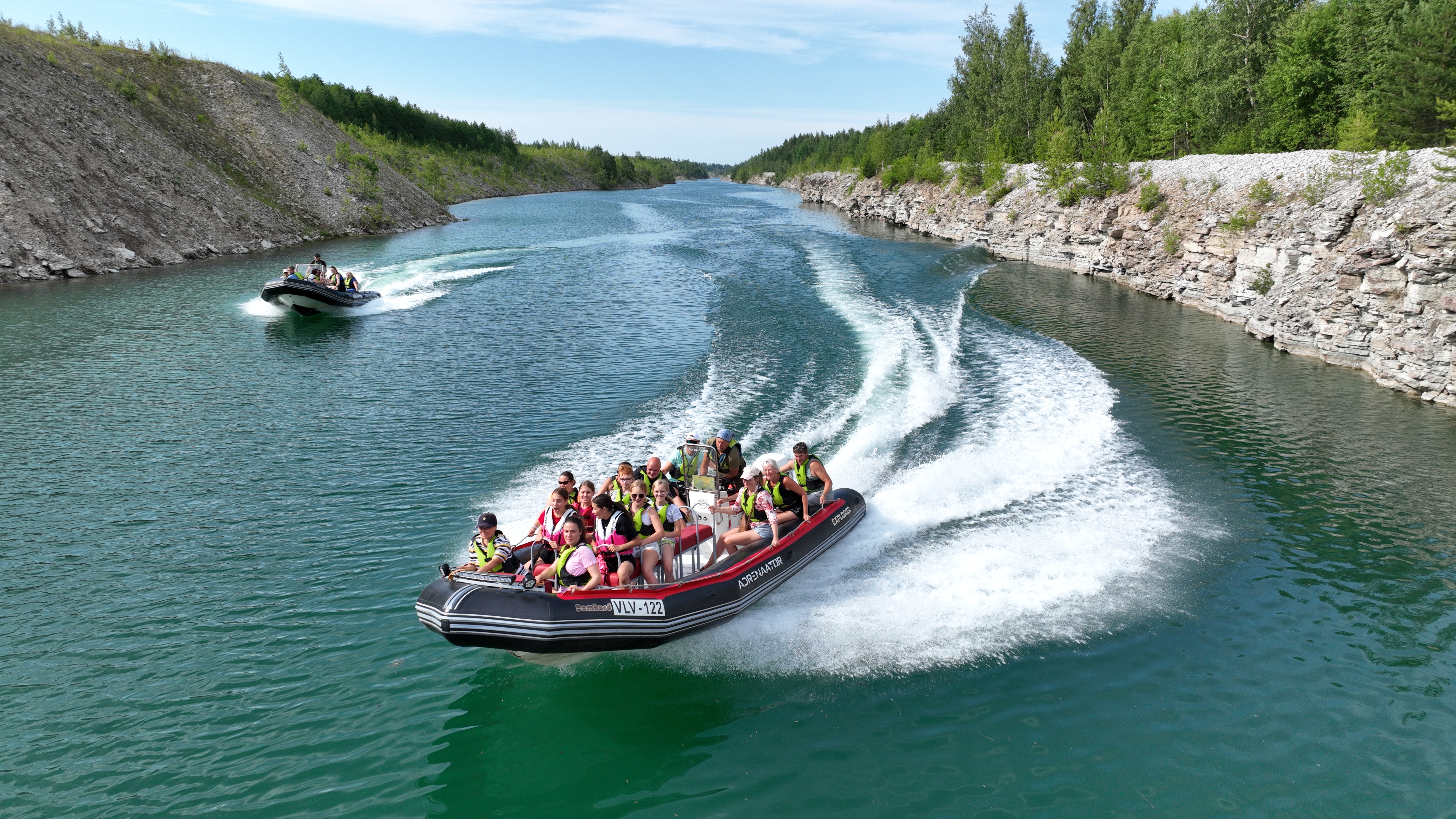 Boat trip at Aidu Quarry