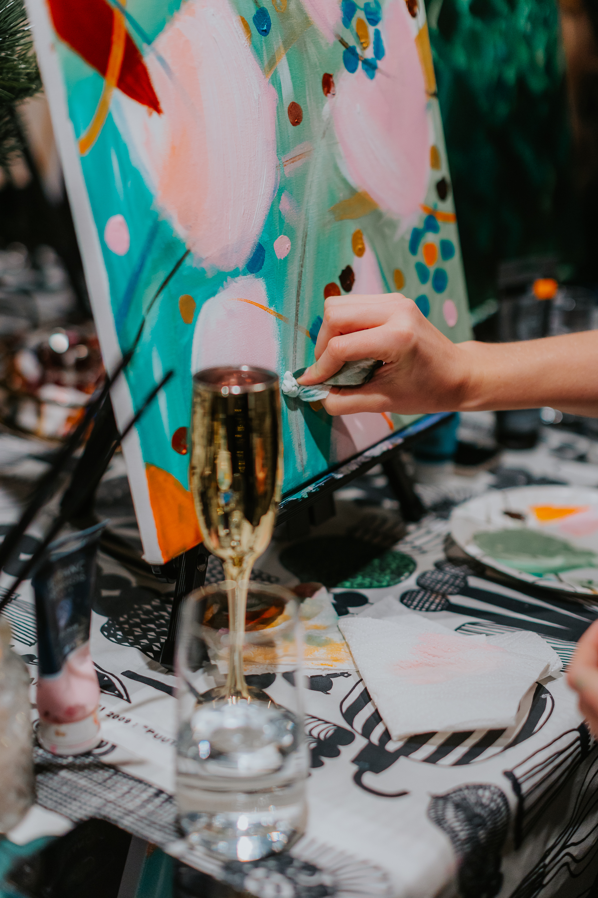 Art&Bubbles painting evening, 10-15 people
