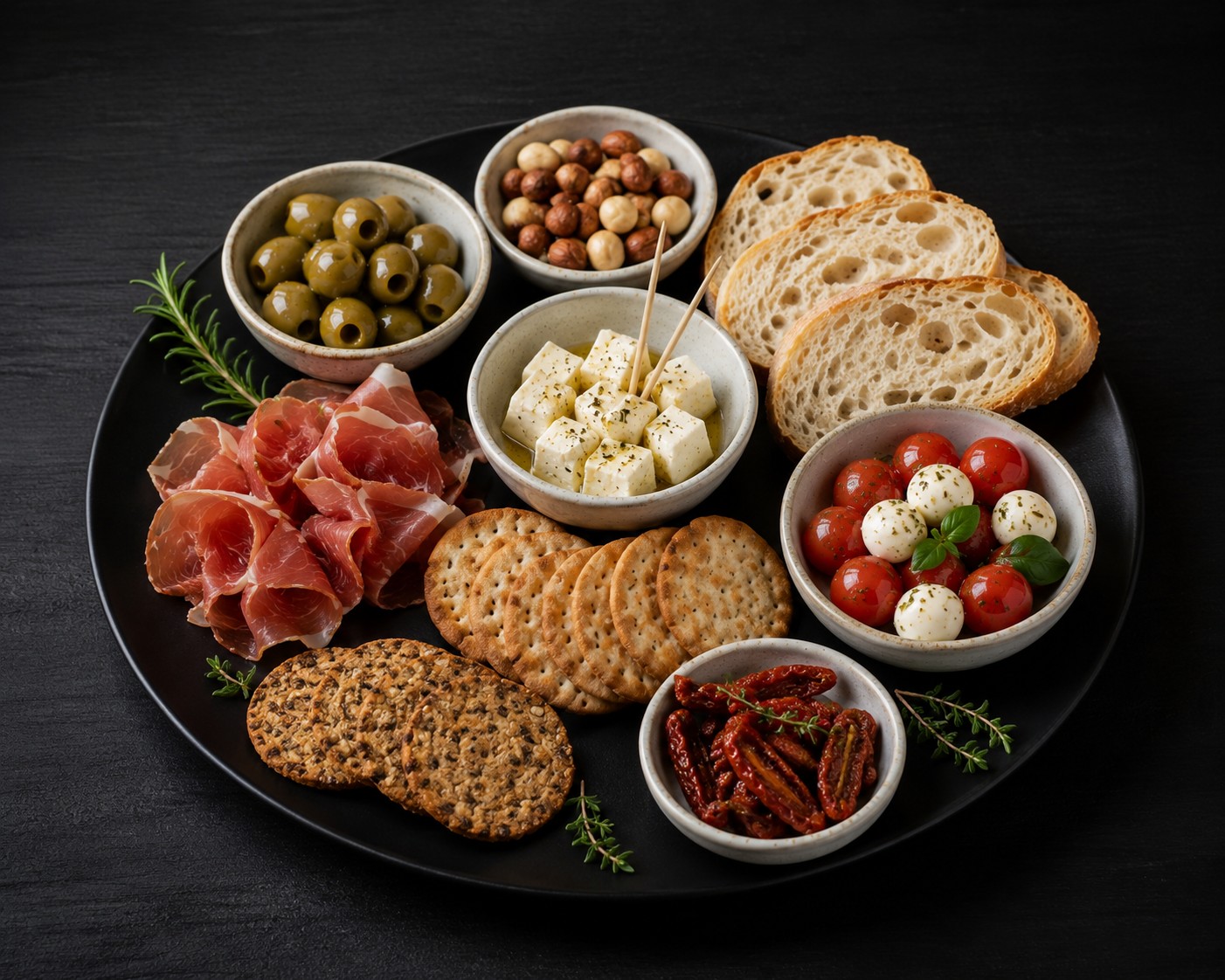 Tapas-style snack platter
